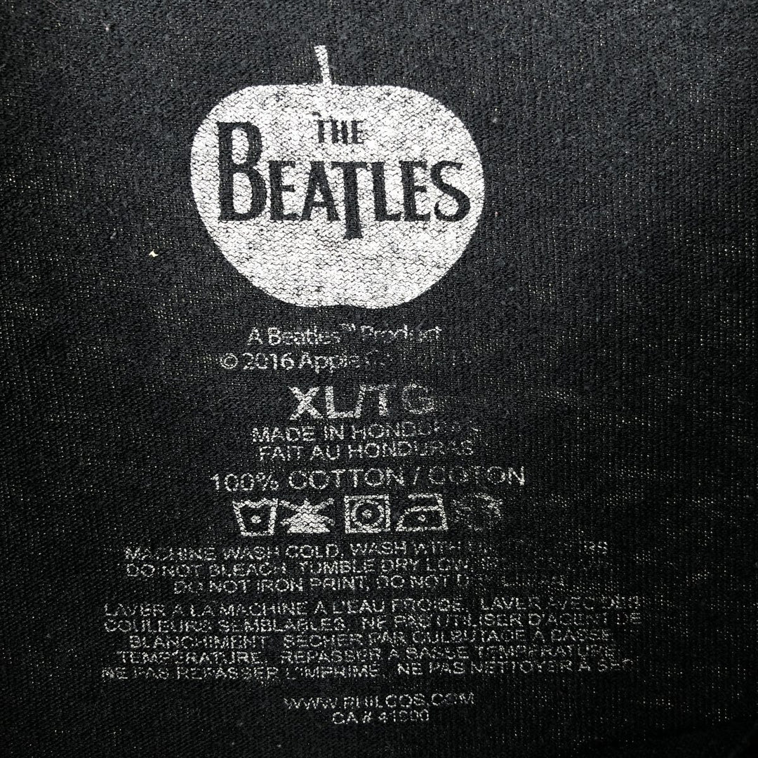 THE BEATLES Band T-shirt, Band T, Men's XL size cotton black type Vintage Second Hand