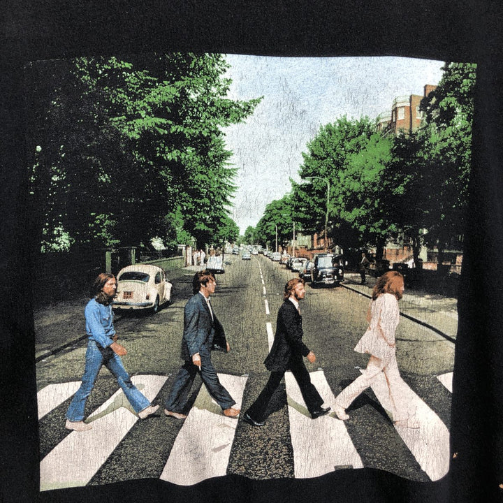 THE BEATLES Band T-shirt, Band T, Men's XL size cotton black type Vintage Second Hand