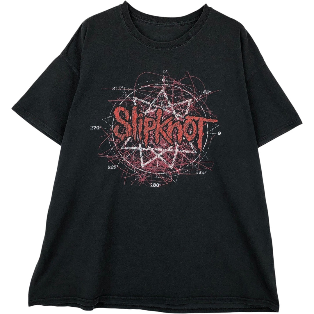 SLIPKNOT Slipknot Band T-shirt Band T Men's L size unclear black type Vintage Second Hand