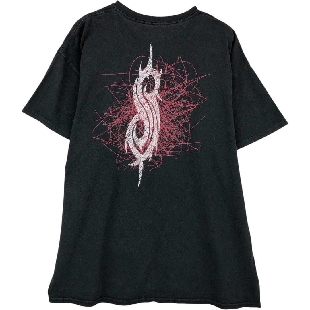 SLIPKNOT Slipknot Band T-shirt Band T Men's L size unclear black type Vintage Second Hand