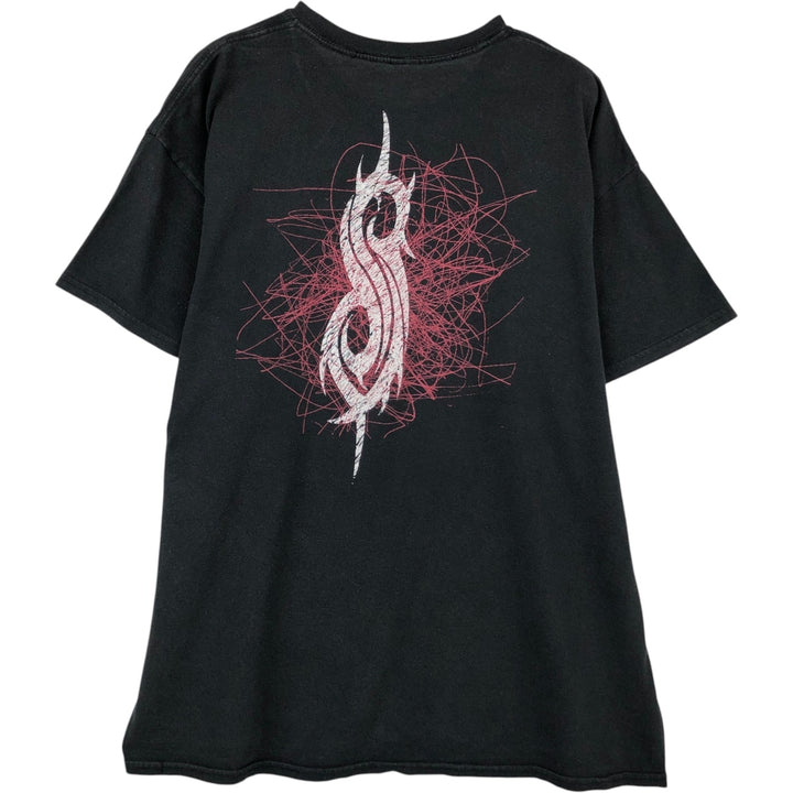 SLIPKNOT Slipknot Band T-shirt Band T Men's L size unclear black type Vintage Second Hand