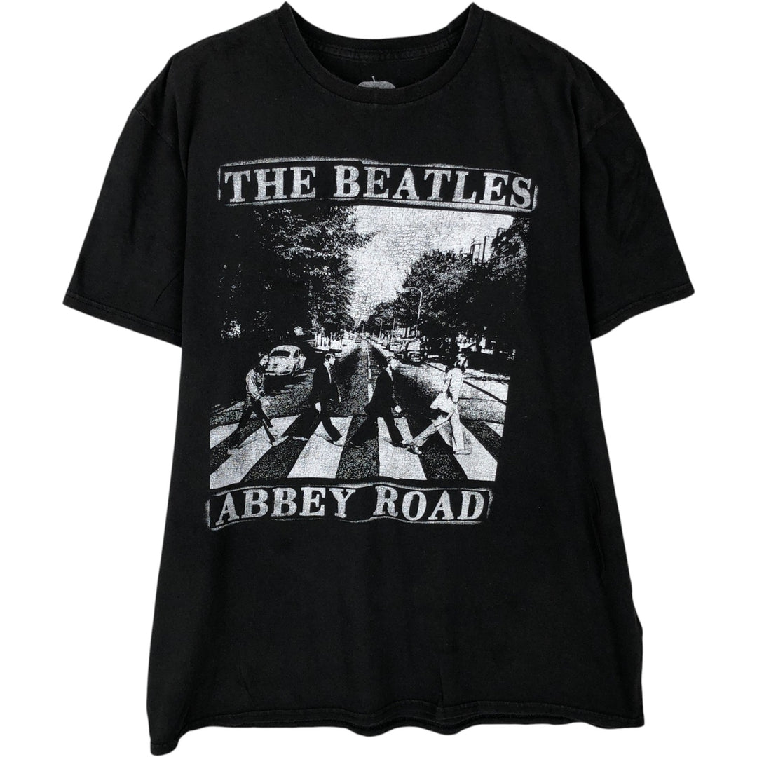 THE BEATLES Band T-shirt, Men's L size cotton black type Vintage Second Hand