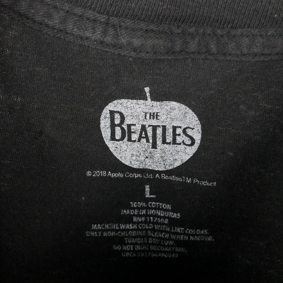 THE BEATLES Band T-shirt, Men's L size cotton black type Vintage Second Hand