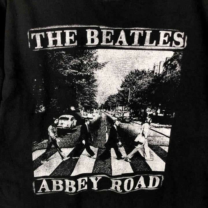 THE BEATLES Band T-shirt, Men's L size cotton black type Vintage Second Hand