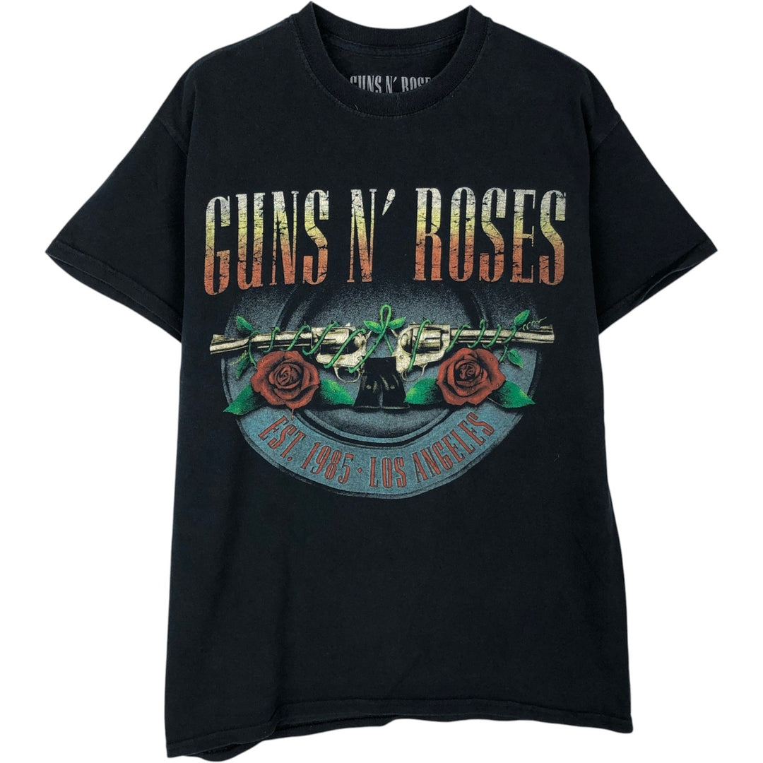 GUNS N' ROSES Guns N' Roses Band T-shirt Band Tee Men's M size cotton navy blue type Vintage Second Hand