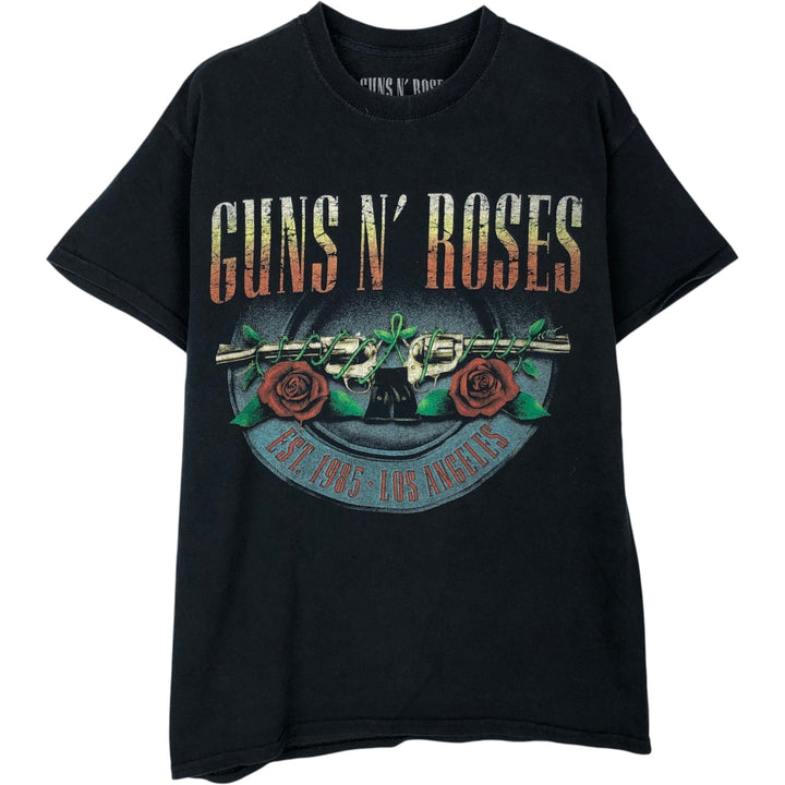 GUNS N' ROSES Guns N' Roses Band T-shirt Band Tee Men's M size cotton navy blue type Vintage Second Hand