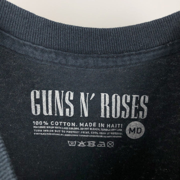 GUNS N' ROSES Guns N' Roses Band T-shirt Band Tee Men's M size cotton navy blue type Vintage Second Hand