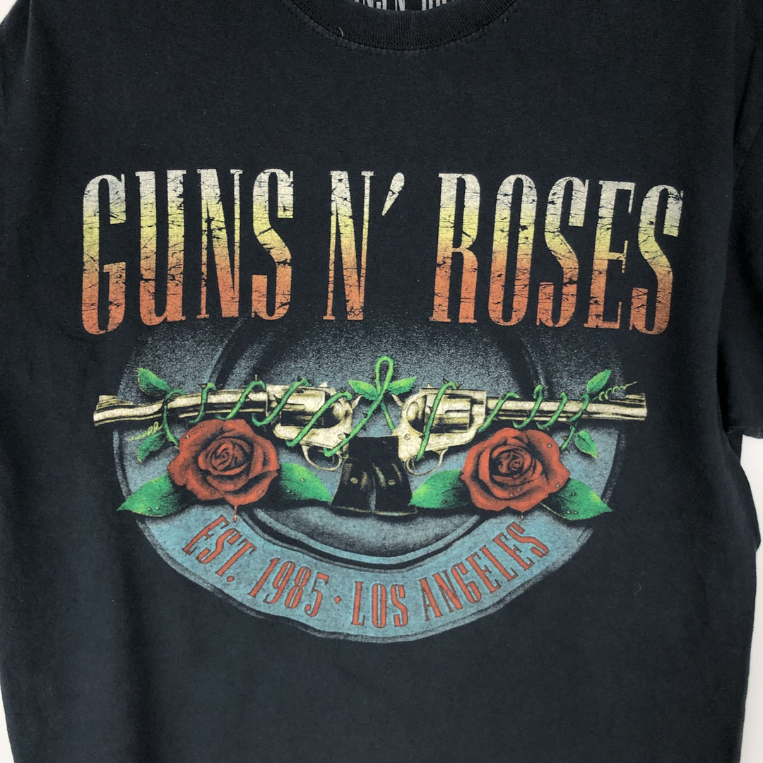 GUNS N' ROSES Guns N' Roses Band T-shirt Band Tee Men's M size cotton navy blue type Vintage Second Hand