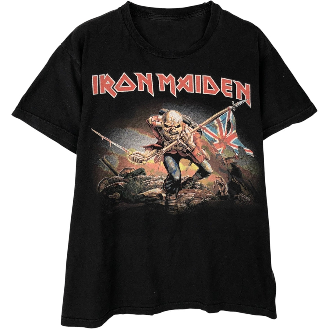 IRON MAIDEN Iron Maiden Band T-shirt Band T Men's M size unclear black type Vintage Second Hand