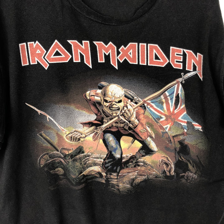 IRON MAIDEN Iron Maiden Band T-shirt Band T Men's M size unclear black type Vintage Second Hand