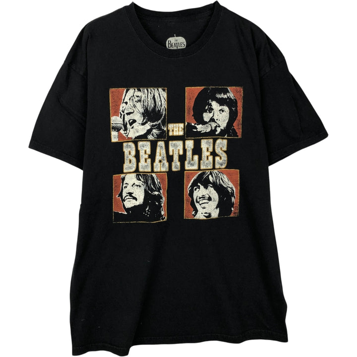 THE BEATLES Band T-shirt, Men's L size cotton black type Vintage Second Hand