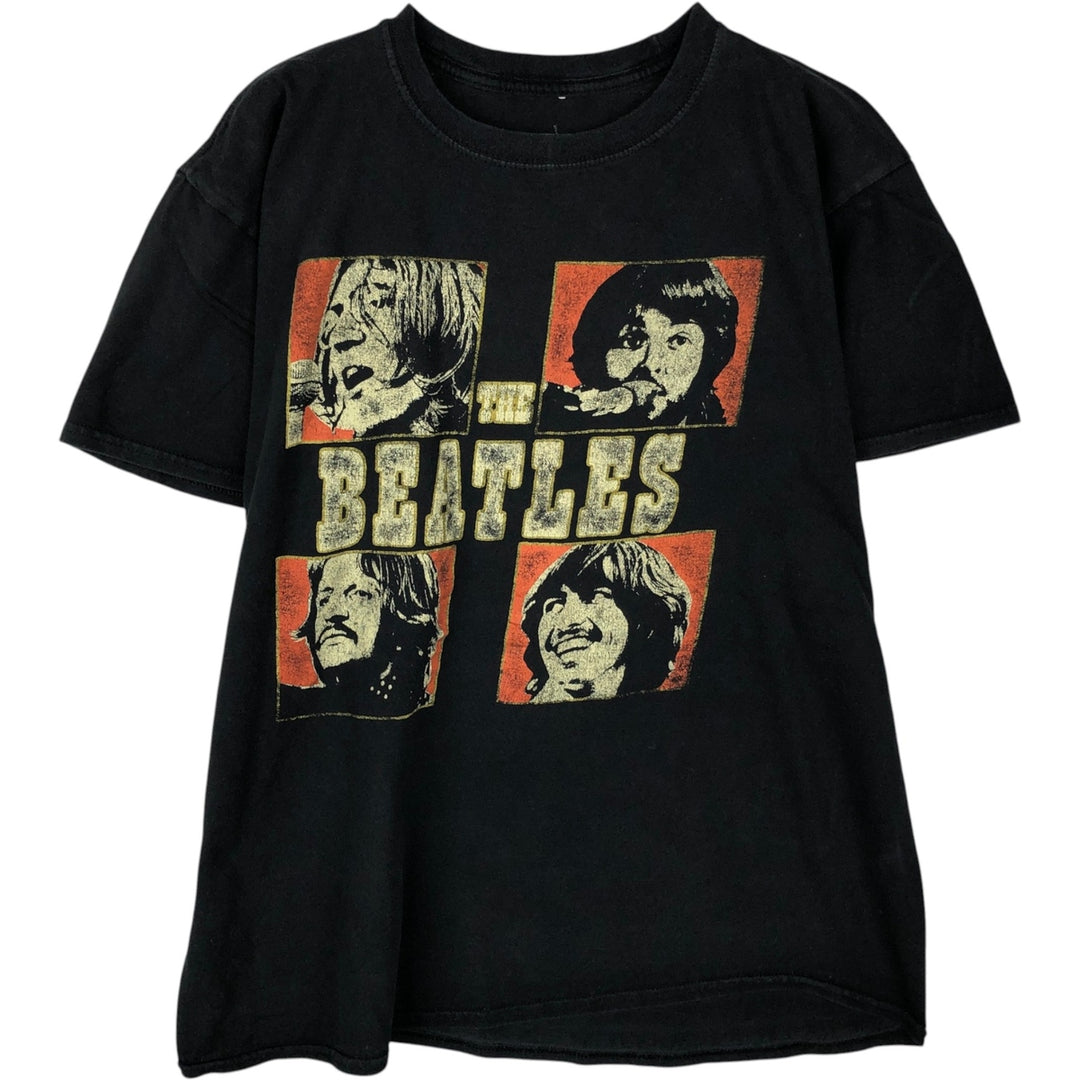 THE BEATLES Band T-shirt, Band T, Men's XL size cotton black type Vintage Second Hand