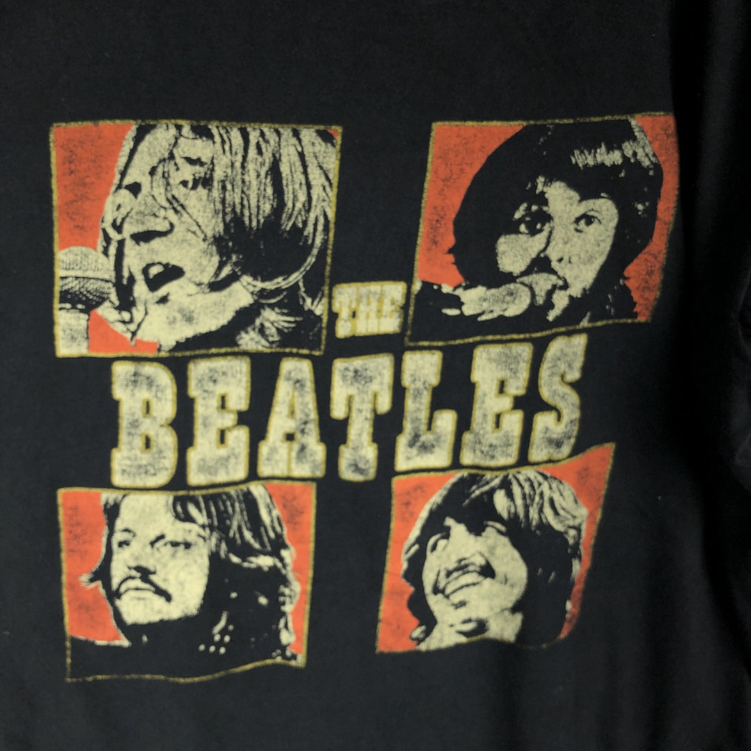 THE BEATLES Band T-shirt, Band T, Men's XL size cotton black type Vintage Second Hand
