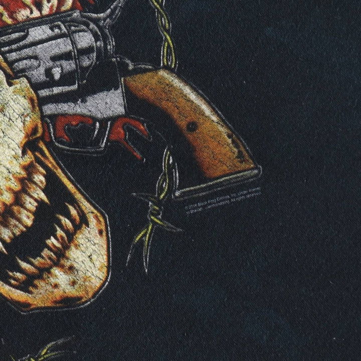 BRAVADO GUNS N' ROSES Skull Pattern Band T-Shirt (Men's Size M) unclear black type Vintage Second Hand