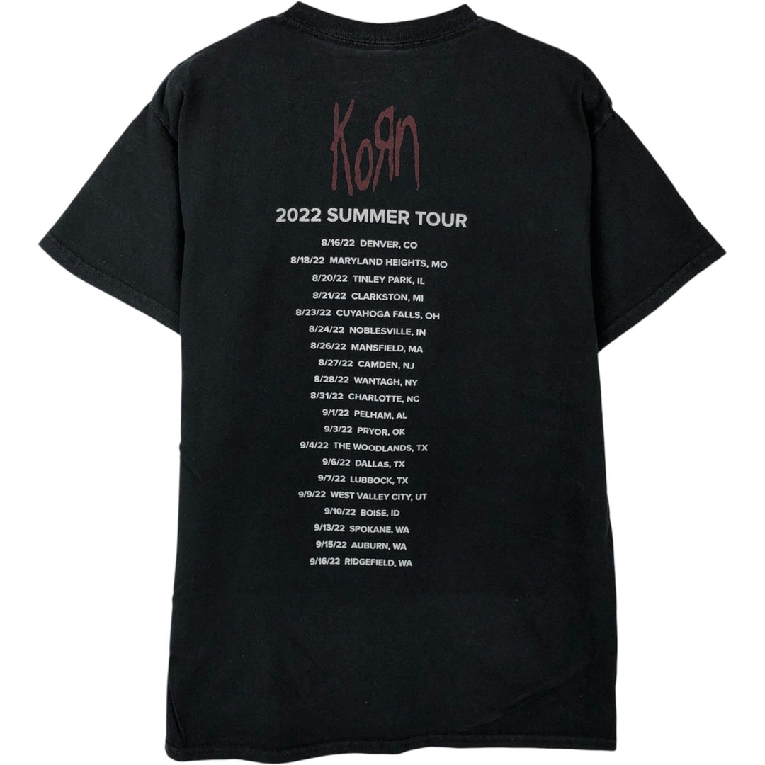KORN band T-shirt, band T, men's size M cotton black type Vintage Second Hand