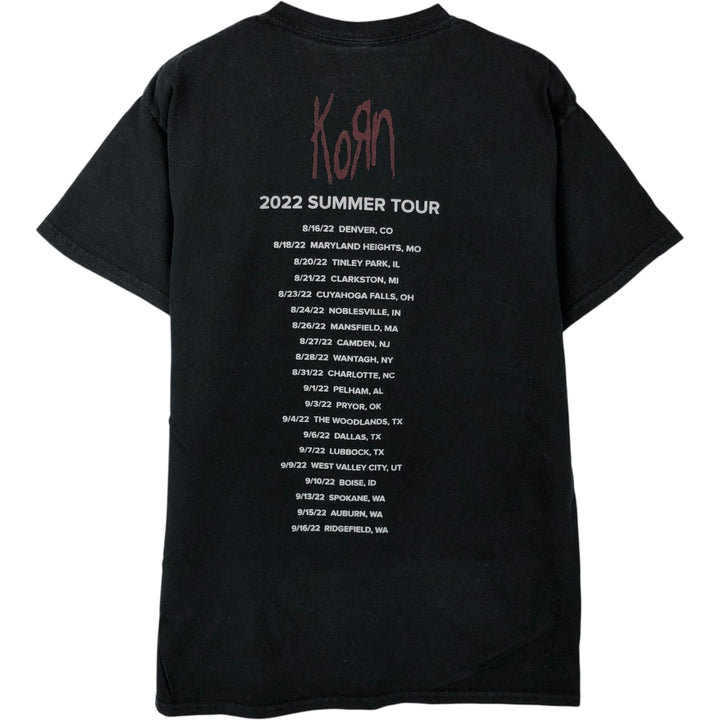 KORN band T-shirt, band T, men's size M cotton black type Vintage Second Hand