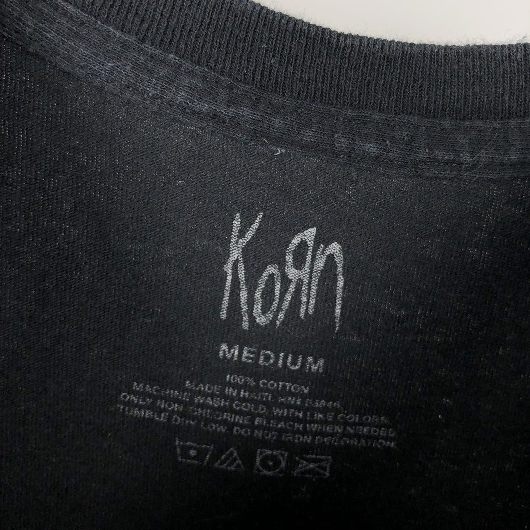 KORN band T-shirt, band T, men's size M cotton black type Vintage Second Hand