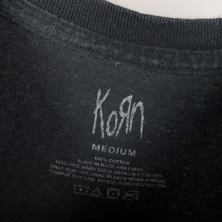 KORN band T-shirt, band T, men's size M cotton black type Vintage Second Hand