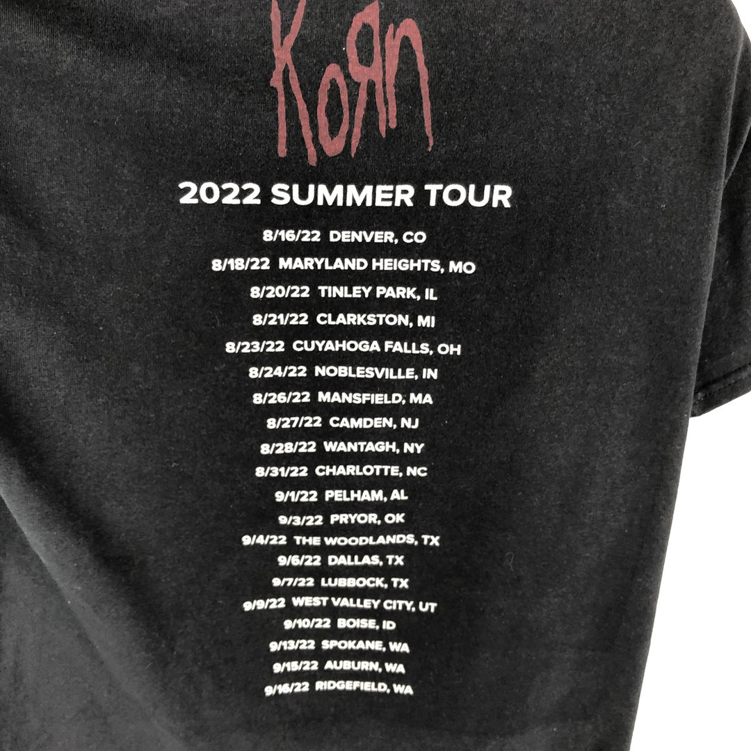 KORN band T-shirt, band T, men's size M cotton black type Vintage Second Hand