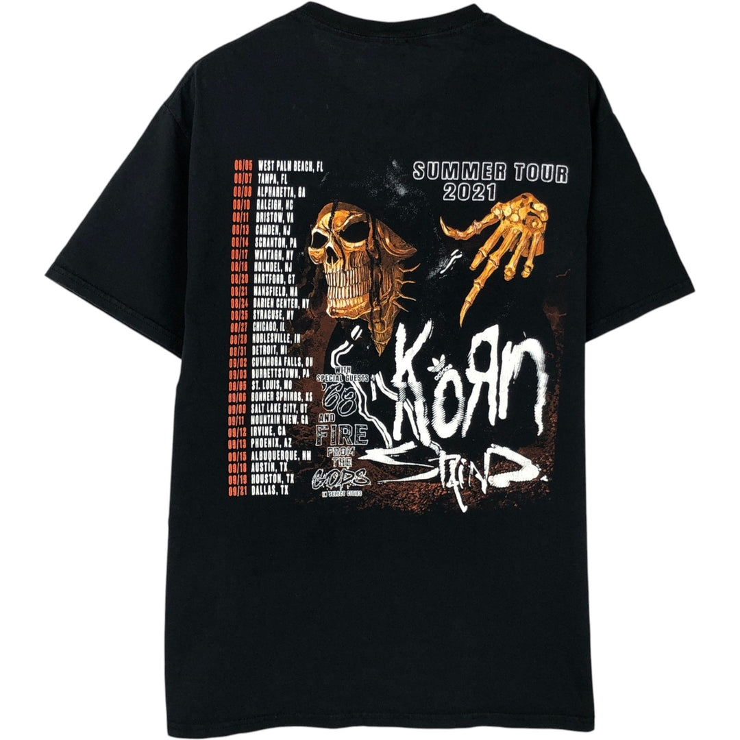 Fruit of the Loom Korn Band T-shirt, Men's Size M (approx.) cotton black type Vintage Second Hand