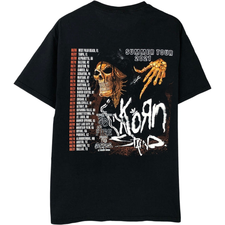 Fruit of the Loom Korn Band T-shirt, Men's Size M (approx.) cotton black type Vintage Second Hand