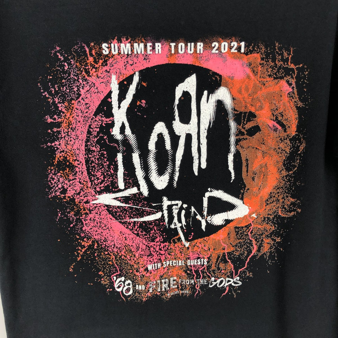 Fruit of the Loom Korn Band T-shirt, Men's Size M (approx.) cotton black type Vintage Second Hand