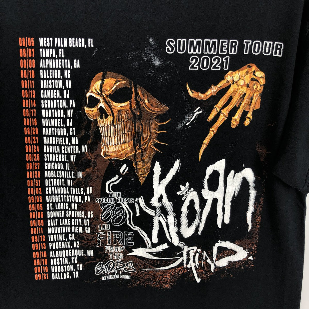 Fruit of the Loom Korn Band T-shirt, Men's Size M (approx.) cotton black type Vintage Second Hand