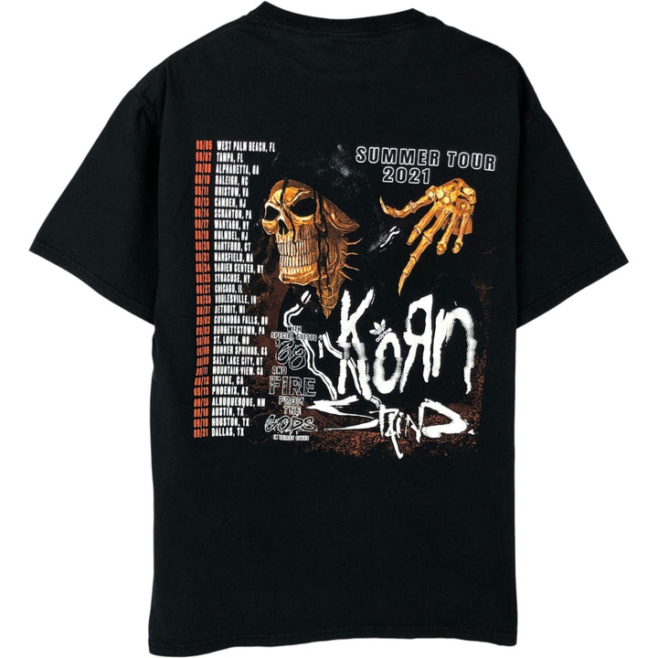 Fruit of the Loom Korn Band T-shirt, Men's Size M (approx.) unclear black type Vintage Second Hand