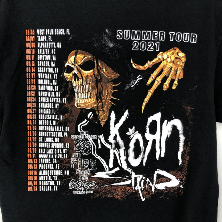 Fruit of the Loom Korn Band T-shirt, Men's Size M (approx.) unclear black type Vintage Second Hand
