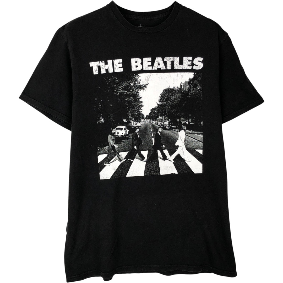 THE BEATLES Band T-shirt, Men's M size cotton black type Vintage Second Hand
