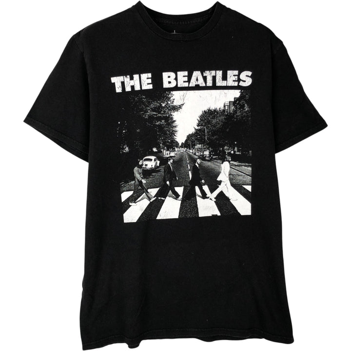 THE BEATLES Band T-shirt, Men's M size cotton black type Vintage Second Hand