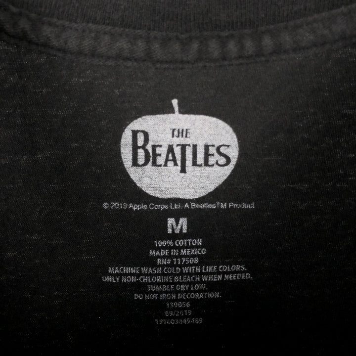 THE BEATLES Band T-shirt, Men's M size cotton black type Vintage Second Hand
