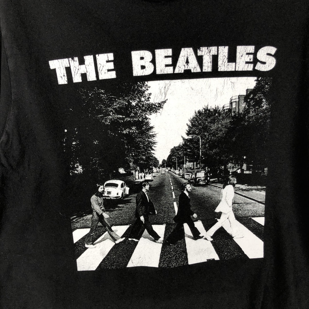 THE BEATLES Band T-shirt, Men's M size cotton black type Vintage Second Hand