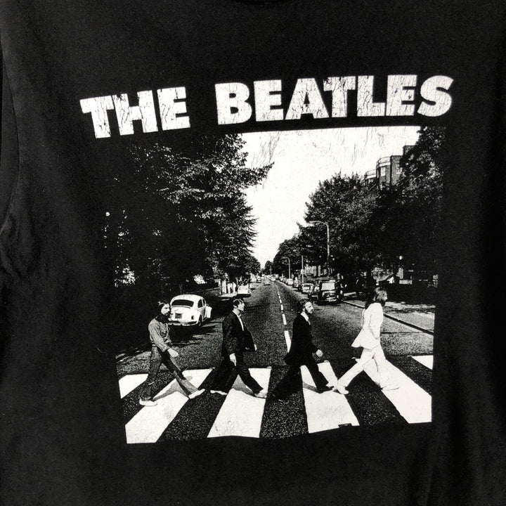 THE BEATLES Band T-shirt, Men's M size cotton black type Vintage Second Hand