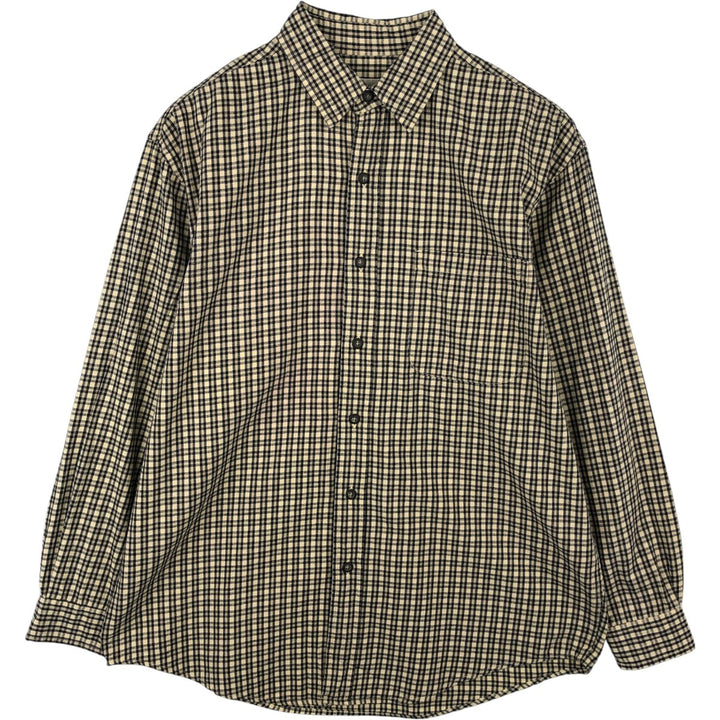 Eddie Bauer Lightflannel Check Shirt, Men's Size Medium cotton Beige type Vintage Second Hand