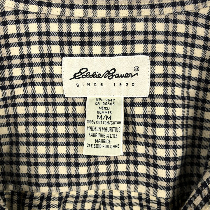 Eddie Bauer Lightflannel Check Shirt, Men's Size Medium cotton Beige type Vintage Second Hand