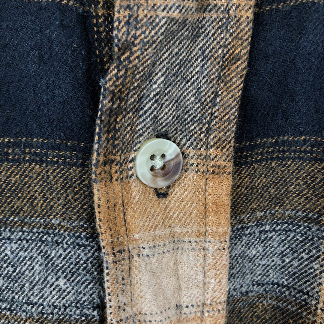 RED HEAD Long-Sleeve Button-Down Light Flannel Check Shirt, Men's Size L (approx.) cotton brown type Vintage Second Hand