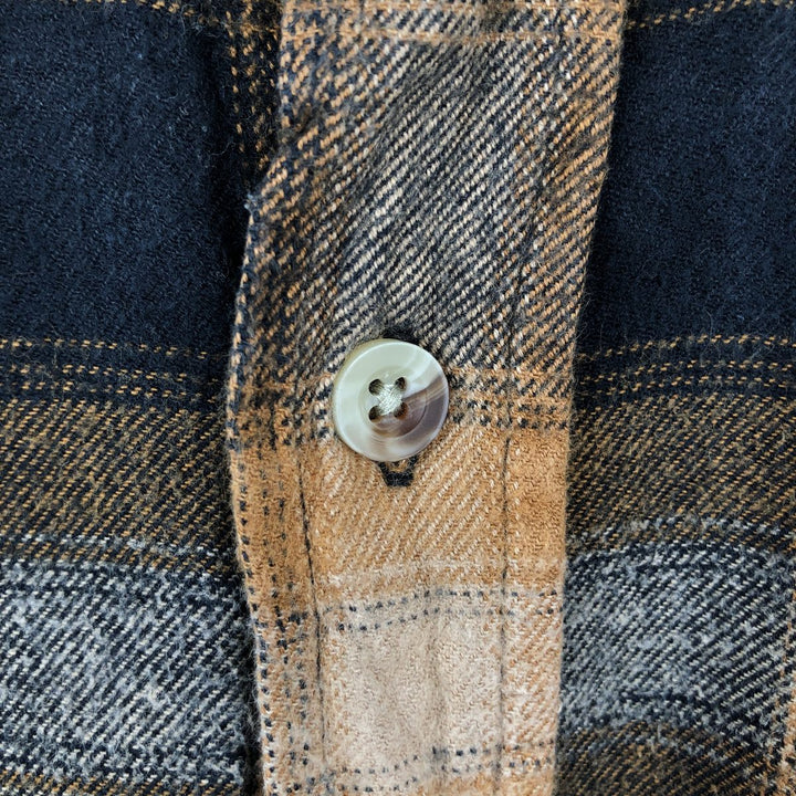 RED HEAD Long-Sleeve Button-Down Light Flannel Check Shirt, Men's Size L (approx.) cotton brown type Vintage Second Hand