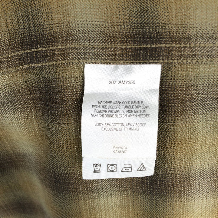 Columbia XCO Ombre Check Long Sleeve Light Flannel Check Shirt, Men's Size L (approx.) cotton Khaki type brown Vintage Second Hand
