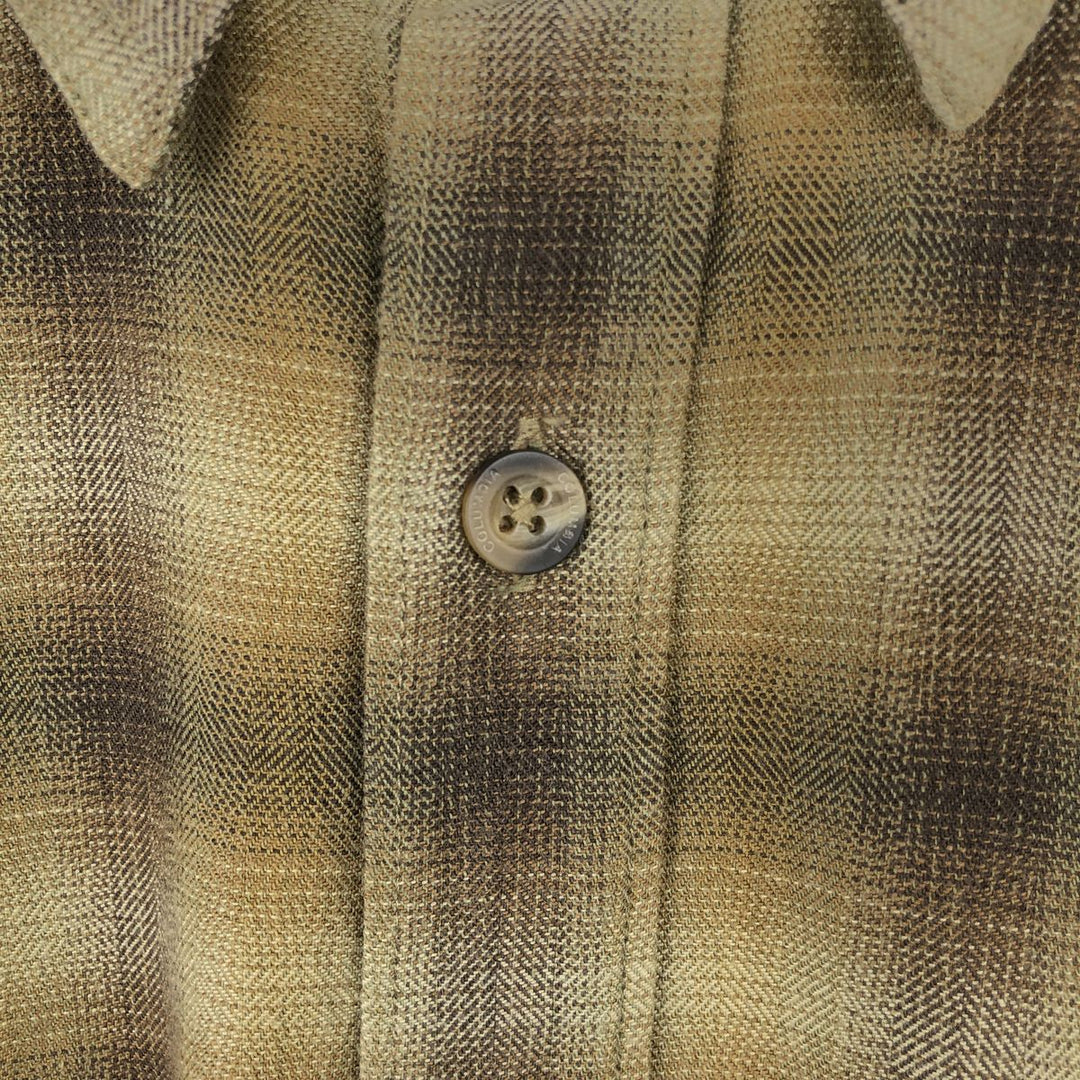 Columbia XCO Ombre Check Long Sleeve Light Flannel Check Shirt, Men's Size L (approx.) cotton Khaki type brown Vintage Second Hand
