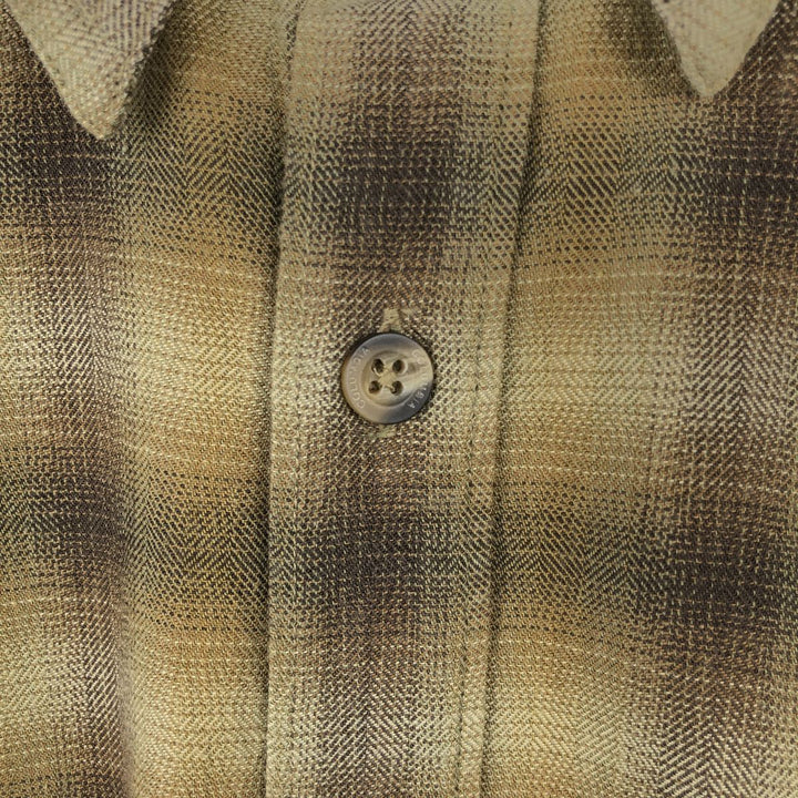 Columbia XCO Ombre Check Long Sleeve Light Flannel Check Shirt, Men's Size L (approx.) cotton Khaki type brown Vintage Second Hand