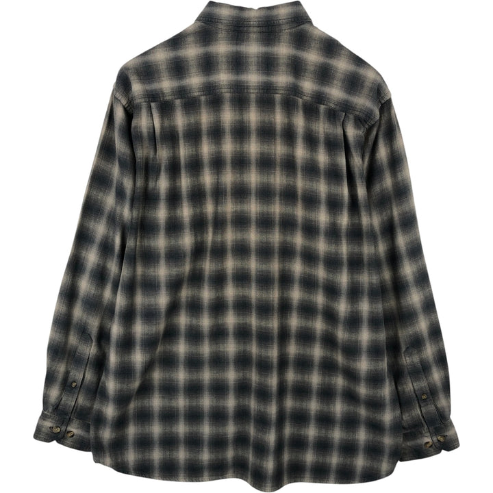 Columbia XCO Ombre Check Long Sleeve Light Flannel Check Shirt, Men's Size L (approx.) cotton black type Vintage Second Hand