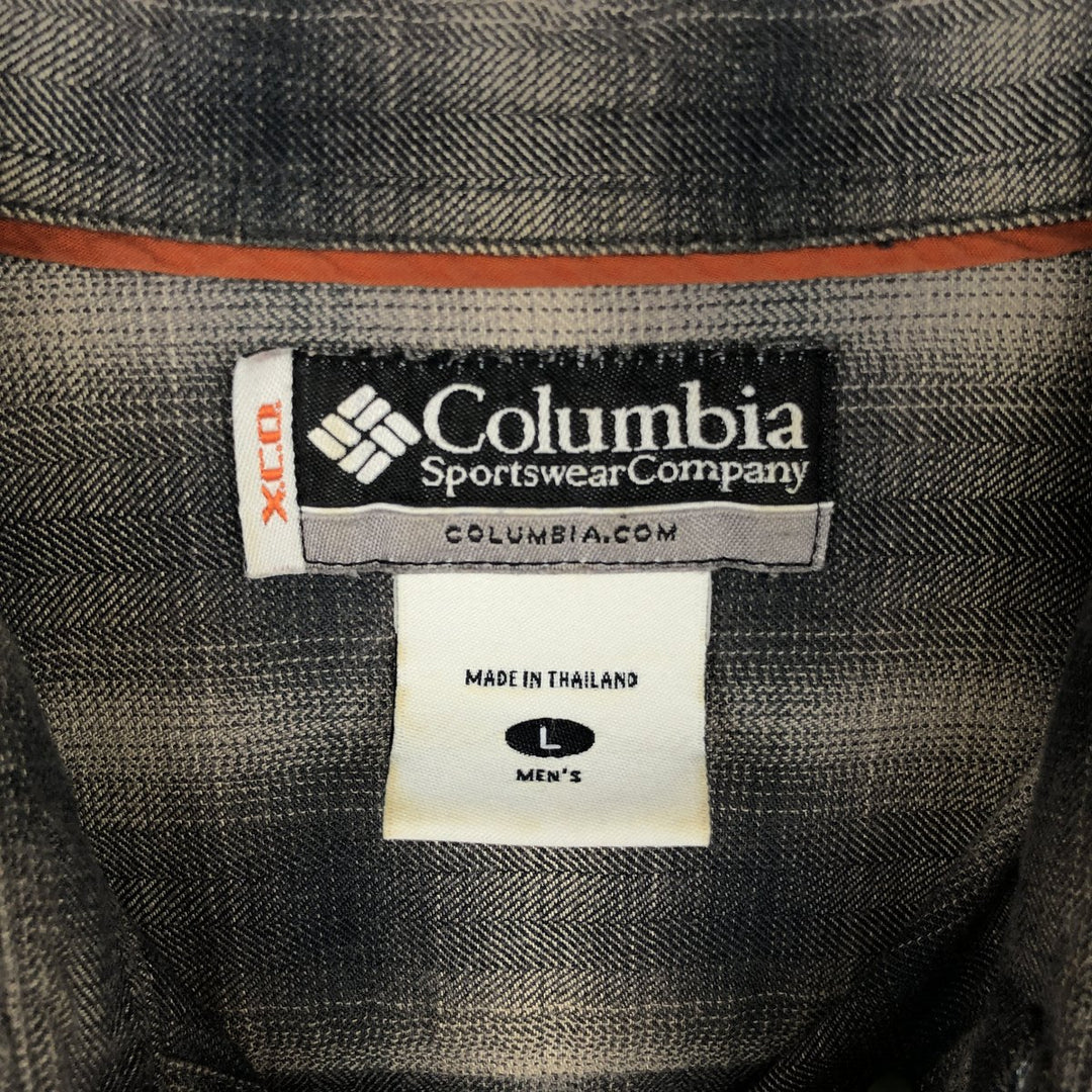 Columbia XCO Ombre Check Long Sleeve Light Flannel Check Shirt, Men's Size L (approx.) cotton black type Vintage Second Hand