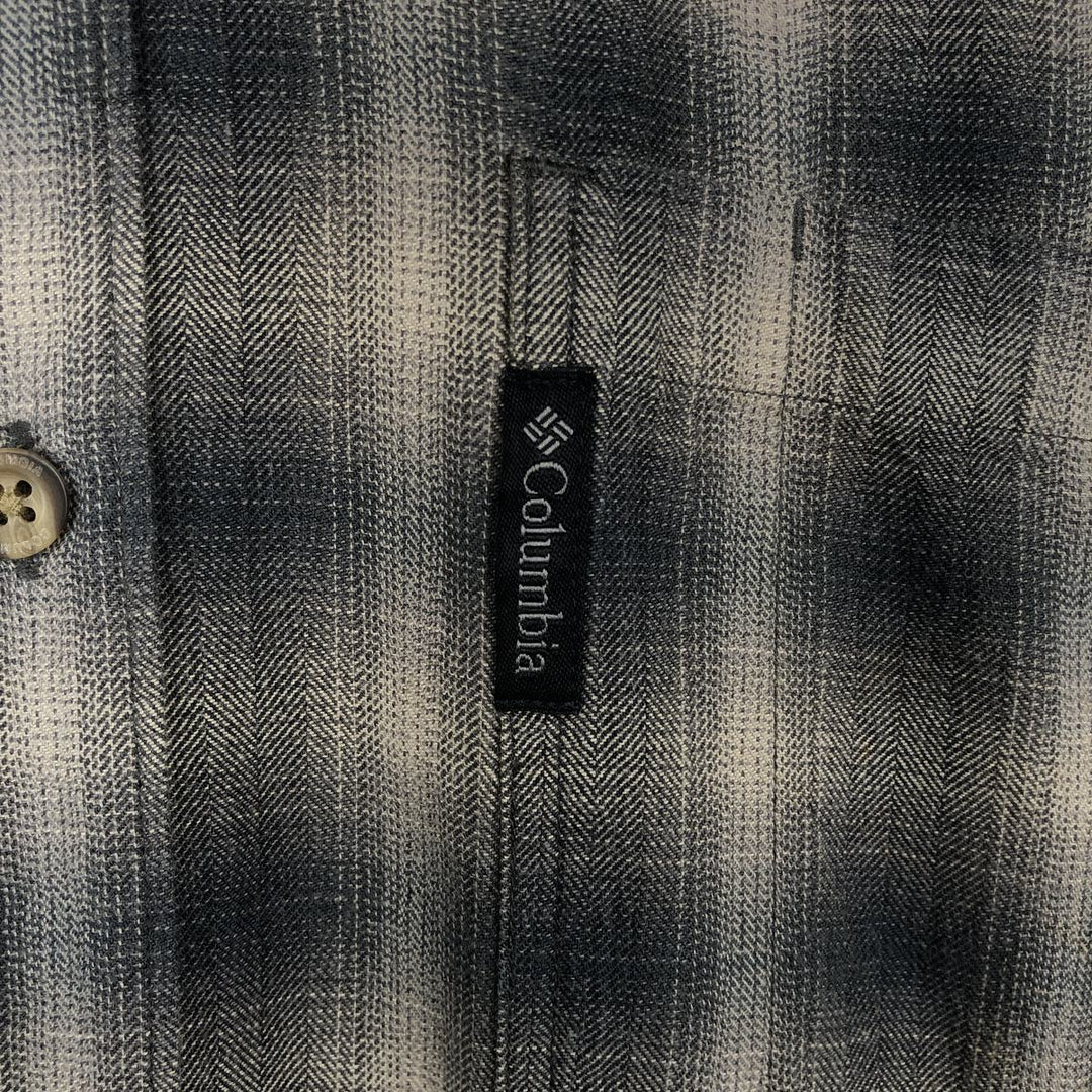 Columbia XCO Ombre Check Long Sleeve Light Flannel Check Shirt, Men's Size L (approx.) cotton black type Vintage Second Hand
