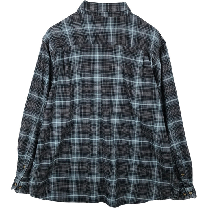 Carhartt Relaxed Fit Long Sleeve Button Down Flannel Check Shirt, Men's XL cotton gray type Vintage Second Hand
