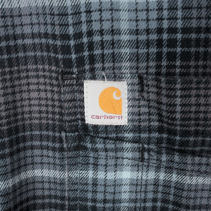 Carhartt Relaxed Fit Long Sleeve Button Down Flannel Check Shirt, Men's XL cotton gray type Vintage Second Hand