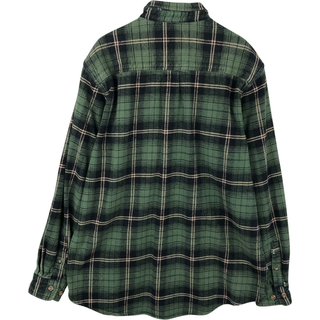 FIELD AND STREAM Long Sleeve Heavy Flannel Check Shirt, Men's XL cotton green type Vintage Second Hand