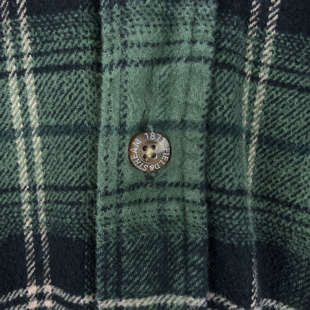 FIELD AND STREAM Long Sleeve Heavy Flannel Check Shirt, Men's XL cotton green type Vintage Second Hand