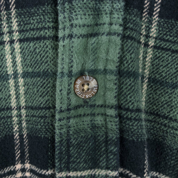 FIELD AND STREAM Long Sleeve Heavy Flannel Check Shirt, Men's XL cotton green type Vintage Second Hand