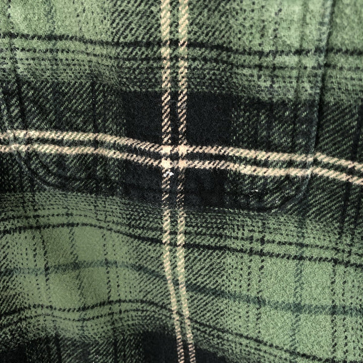 FIELD AND STREAM Long Sleeve Heavy Flannel Check Shirt, Men's XL cotton green type Vintage Second Hand